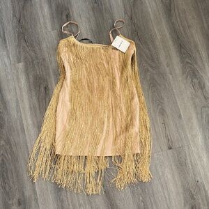 Forever 21 Gold Fringe Mini Dress